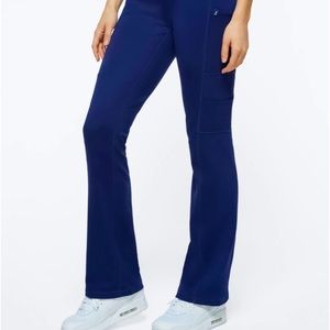 Jaanuu navy yoga boot leg scrub pants